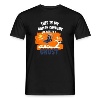 C’est mon costume en fait je suis un fantôme - T-shirt homme - noir - Devant - AI Model Male 178 light (178cm)