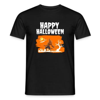 Creepy Werewolf Costume Party Joyeux Halloween - T-shirt homme - noir - Devant - AI Model Male 178 light (178cm)