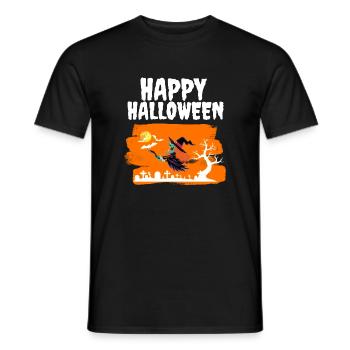 Creepy Witch Costume Party Joyeux Halloween - T-shirt homme - noir - Devant - AI Model Male 178 light (178cm)