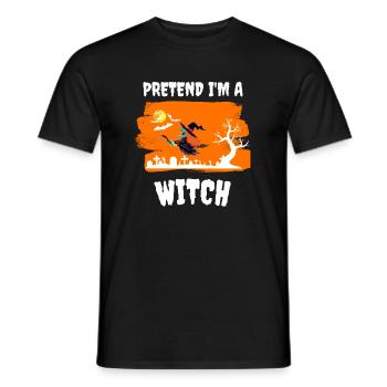 Cadeau de costume de sorcière balai de sorcière Halloween - T-shirt homme - noir - Devant - AI Model Male 178 light (178cm)