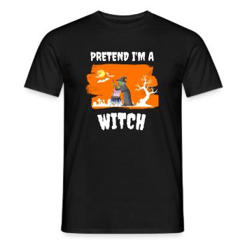 Je fais semblant d’être une sorcière Halloween - T-shirt homme - noir - Devant - AI Model Male 178 light (178cm)