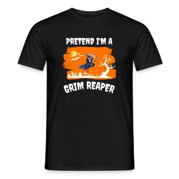 I pretend to be the Grim Reaper Halloween - Men's T-Shirt - black - Front - AI Model Male 178 light (178cm)
