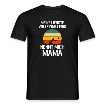 Retro Volleyballer Sport Volleyball Mama - Männer T-Shirt - Schwarz - Vorne - AI Model Male 178 light (178cm)
