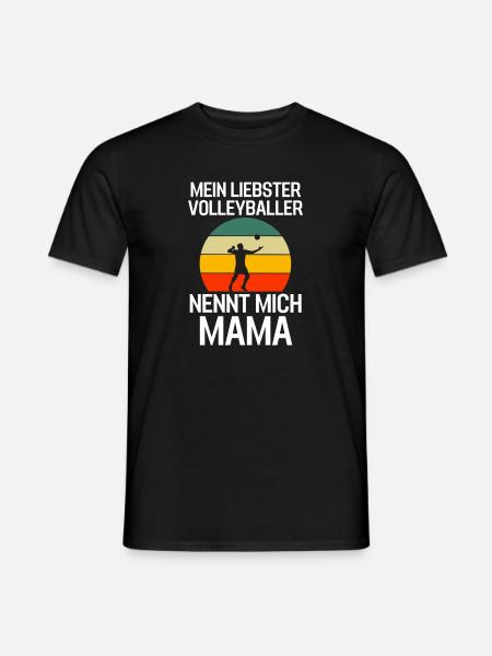 Retro Volleyballer Mama Volleyball - Männer T-Shirt - Schwarz