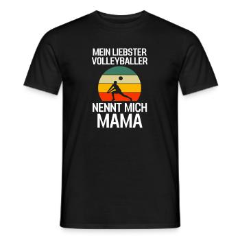 Volleyballer Mama Sport Muttertag Retro Volleyball - Männer T-Shirt - Schwarz - Vorne - AI Model Male 178 light (178cm)