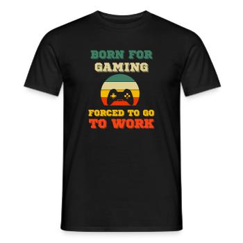 To Gamble Born Retro Gamer Funny Gaming - Men's T-Shirt - black - Front - AI Model Male 178 light (178cm)