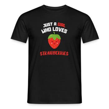 Kawaii Rote Beere Süßes Obst Mädchen Erdbeere - Männer T-Shirt - Schwarz - Vorne - AI Model Male 178 light (178cm)