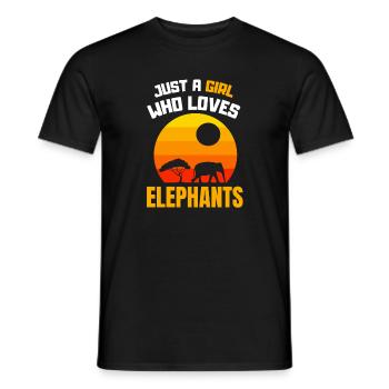 Zoo Tierliebhaber Mädchen Retro Afrika Elefant - Männer T-Shirt - Schwarz - Vorne - AI Model Male 178 light (178cm)