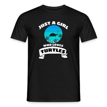 Retro Turtle Girls - Men's T-Shirt - black - Front - AI Model Male 178 light (178cm)