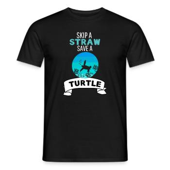 Ozean Tierliebhaber Retro Rette eine Schildkröte - Männer T-Shirt - Schwarz - Vorne - AI Model Male 178 light (178cm)