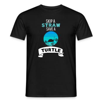 Meeresbiologe Ozean Tier Retro Schildkröte - Männer T-Shirt - Schwarz - Vorne - AI Model Male 178 light (178cm)