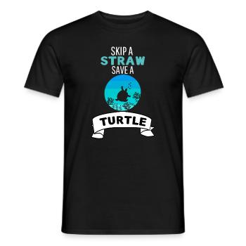 Rétro Océan Amoureux des animaux Protection du climat Tortue - T-shirt homme - noir - Devant - AI Model Male 178 light (178cm)