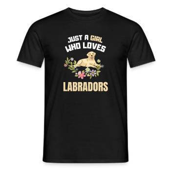 Blumen Hunde Haustier Mädchen Geschenk Labrador - Männer T-Shirt - Schwarz - Vorne - AI Model Male 178 light (178cm)