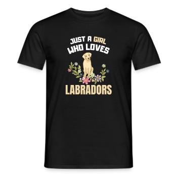 Blumen Hunde Mädchen Geschenkidee Labrador - Männer T-Shirt - Schwarz - Vorne - AI Model Male 178 light (178cm)