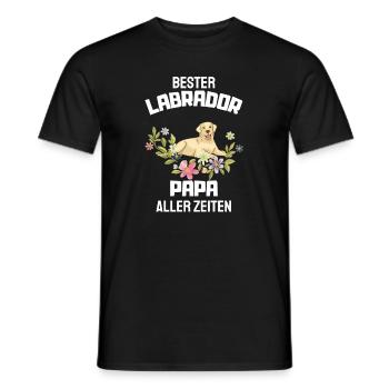 Bester Hunde Papa aller Zeiten Blumen Labrador - Männer T-Shirt - Schwarz - Vorne - AI Model Male 178 light (178cm)
