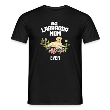 Hunde Mama Blumen Hundebesitzer Muttertag Labrador - Männer T-Shirt - Schwarz - Vorne - AI Model Male 178 light (178cm)