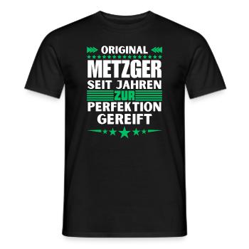 Butcher matured to perfection - Men's T-Shirt - black - Front - AI Model Male 178 light (178cm)