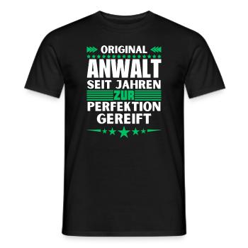 Lawyer matured to perfection - Men's T-Shirt - black - Front - AI Model Male 178 light (178cm)
