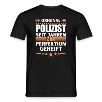 Policier mûri à la perfection - T-shirt homme - noir - Devant - AI Model Male 178 light (178cm)