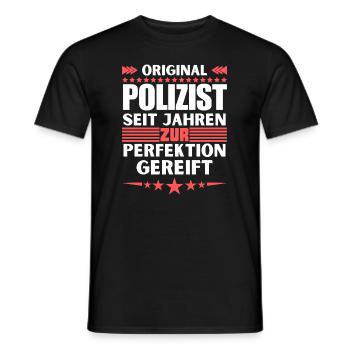 Policier mûri à la perfection - T-shirt homme - noir - Devant - AI Model Male 178 light (178cm)
