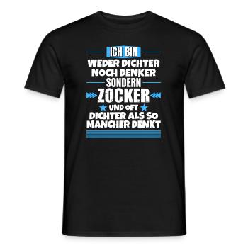Neither poet nor thinker, but gambler - Men's T-Shirt - black - Front - AI Model Male 178 light (178cm)