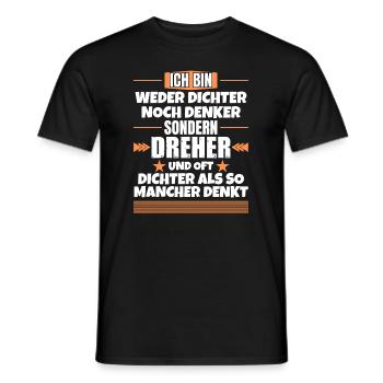 Ni poète ni penseur, mais tourneur - T-shirt homme - noir - Devant - AI Model Male 178 light (178cm)