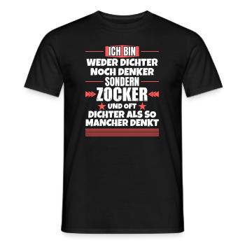 Neither poet nor thinker, but gambler - Men's T-Shirt - black - Front - AI Model Male 178 light (178cm)