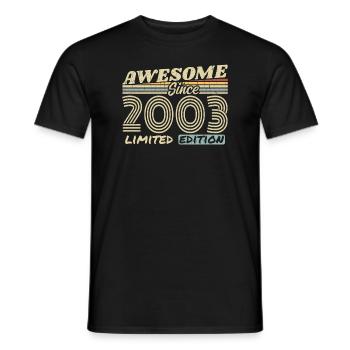 Vintage 2003 Retro - 2003 Geburtstagsgeschenk - Männer T-Shirt - Schwarz - Vorne - AI Model Male 178 light (178cm)