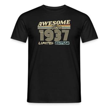 Vintage 1937 Rétro - Cadeau D’anniversaire 1937 - T-shirt homme - noir - Devant - AI Model Male 178 light (178cm)