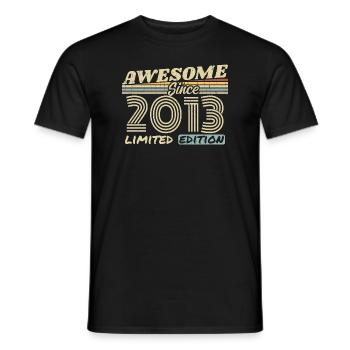 Vintage 2013 Retro - 2013 Birthday Gift - Men's T-Shirt - black - Front - AI Model Male 178 light (178cm)