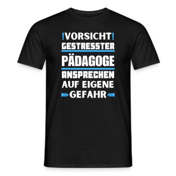 Don't talk to stressed educators! - Men's T-Shirt - black - Front - AI Model Male 178 light (178cm)