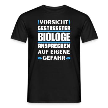 Don't talk to stressed biologist! - Men's T-Shirt - black - Front - AI Model Male 178 light (178cm)