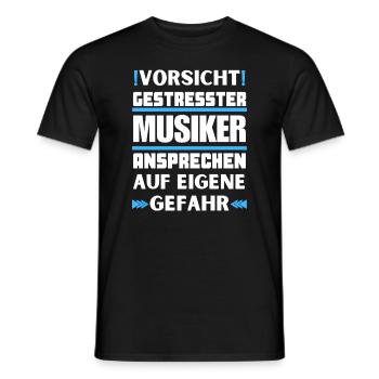 Don't talk to stressed musicians! - Men's T-Shirt - black - Front - AI Model Male 178 light (178cm)