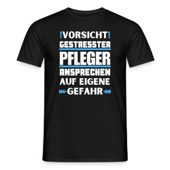 Gestresster Pfleger nicht ansprechen! - Männer T-Shirt - Schwarz - Vorne - AI Model Male 178 light (178cm)