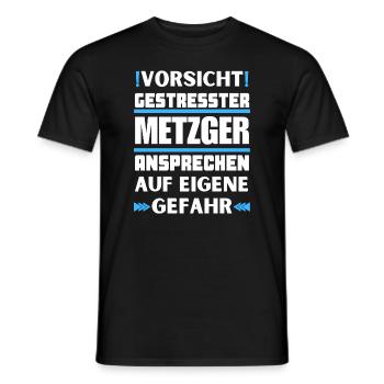 Don't talk to stressed butchers! - Men's T-Shirt - black - Front - AI Model Male 178 light (178cm)