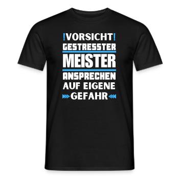 Gestresster Meister nicht ansprechen! - Männer T-Shirt - Schwarz - Vorne - AI Model Male 178 light (178cm)