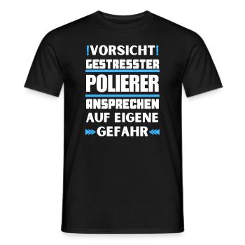 Don't talk to stressed polishers! - Men's T-Shirt - black - Front - AI Model Male 178 light (178cm)