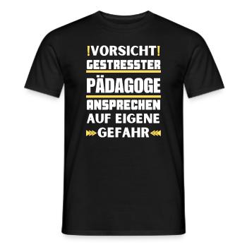 Don't talk to stressed educators! - Men's T-Shirt - black - Front - AI Model Male 178 light (178cm)