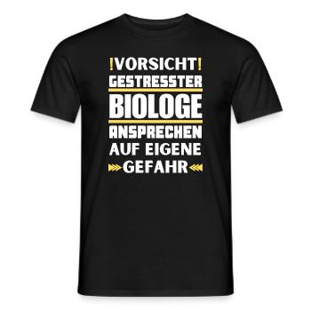 Don't talk to stressed biologist! - Men's T-Shirt - black - Front - AI Model Male 178 light (178cm)