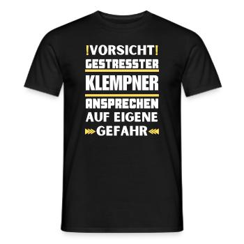 Don't talk to a stressed plumber! - Men's T-Shirt - black - Front - AI Model Male 178 light (178cm)