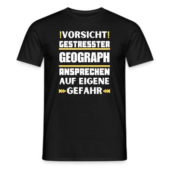 Gestresster Geograph nicht ansprechen! - Männer T-Shirt - Schwarz - Vorne - AI Model Male 178 light (178cm)