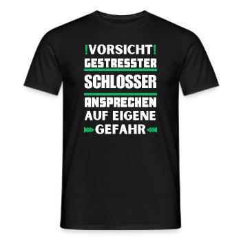 Gestresster Schlosser nicht ansprechen! - Männer T-Shirt - Schwarz - Vorne - AI Model Male 178 light (178cm)