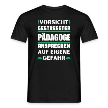 Don't talk to stressed educators! - Men's T-Shirt - black - Front - AI Model Male 178 light (178cm)