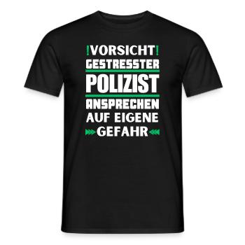 Ne parlez pas à un policier stressé ! - T-shirt homme - noir - Devant - AI Model Male 178 light (178cm)