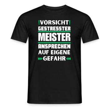 Gestresster Meister nicht ansprechen! - Männer T-Shirt - Schwarz - Vorne - AI Model Male 178 light (178cm)