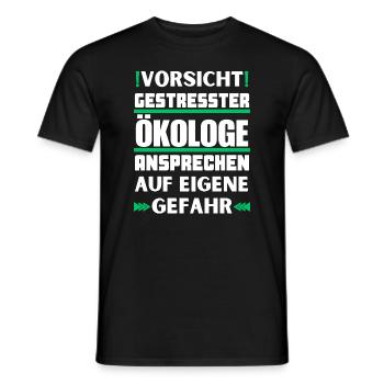 Don't talk to stressed ecologists! - Men's T-Shirt - black - Front - AI Model Male 178 light (178cm)