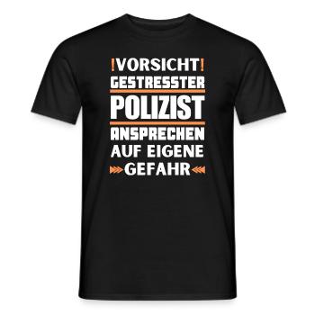 Ne parlez pas à un policier stressé ! - T-shirt homme - noir - Devant - AI Model Male 178 light (178cm)