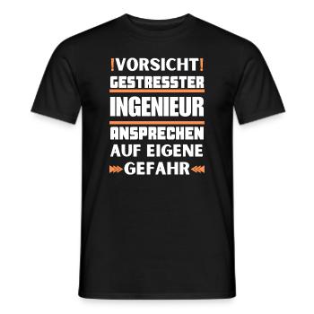 Don't talk to stressed engineer! - Men's T-Shirt - black - Front - AI Model Male 178 light (178cm)