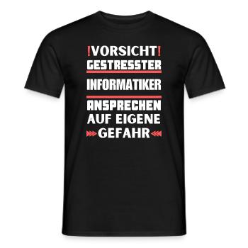 Gestresster Informatiker nicht ansprechen! - Männer T-Shirt - Schwarz - Vorne - AI Model Male 178 light (178cm)