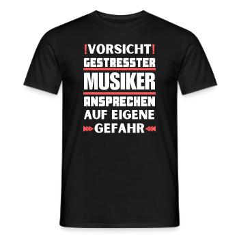 Gestresster Musiker nicht ansprechen! - Männer T-Shirt - Schwarz - Vorne - AI Model Male 178 light (178cm)